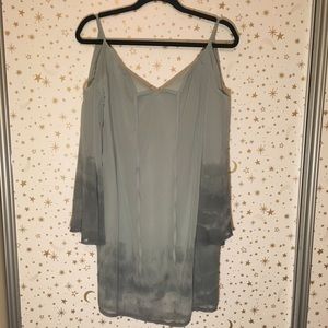 Boho tie-dye open shoulder flowy dress